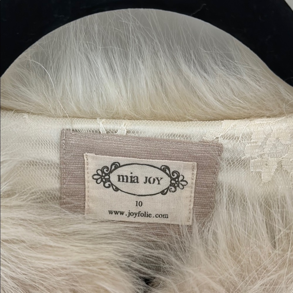 Joyfolie Faux Fur Jacket with Embellished Shoulders - Picture 5 of 12